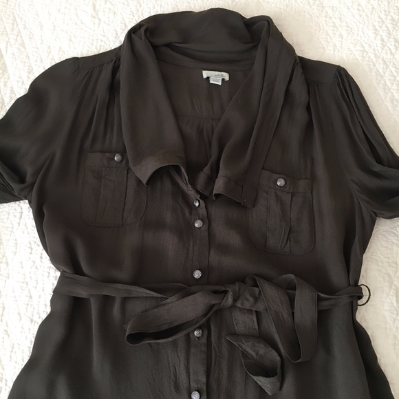 Anthropologie Odille Blouse Draped Collar Tunic Button Up Shirt Women's Size 0 - Picture 6 of 7